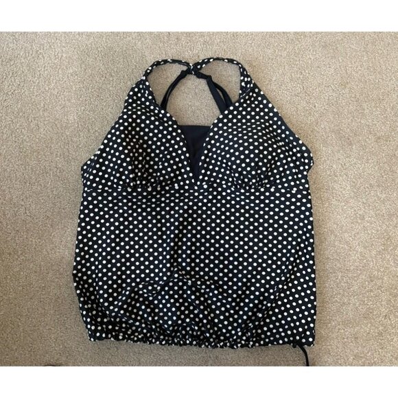 Mermaid Maternity Size 2X Polka Dot Tankini Swim Top Adjustable Straps - Picture 1 of 3